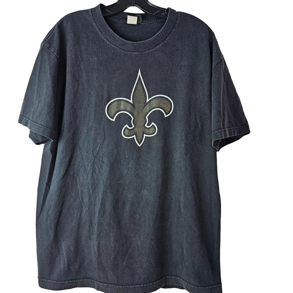 Reebok New Orleans Saints T Shirt Men's Black Footbal‎ Sports Athletic L Used